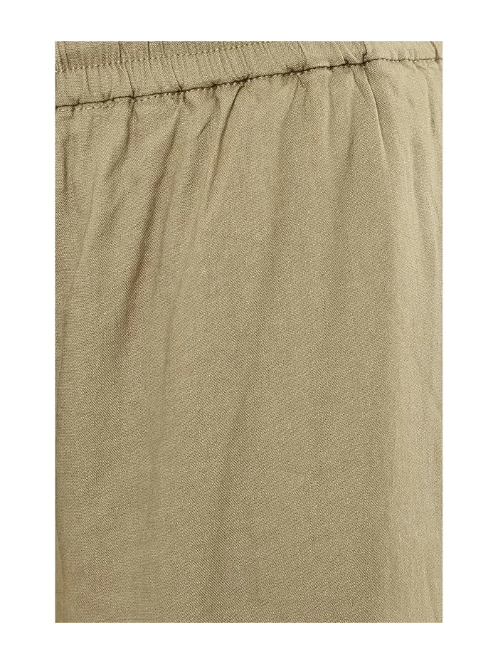 Штаны свободного кроя Mid-Rise Pull-On Drawstring Waistband Wide Leg Pants 30in Inseam Liverpool Los Angeles, бежевый