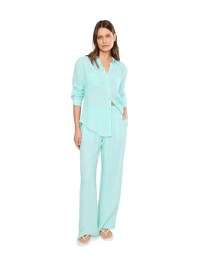 Брюки палаццо Lilly Pulitzer Mirabella Linen — изображение 2 из 5, синий