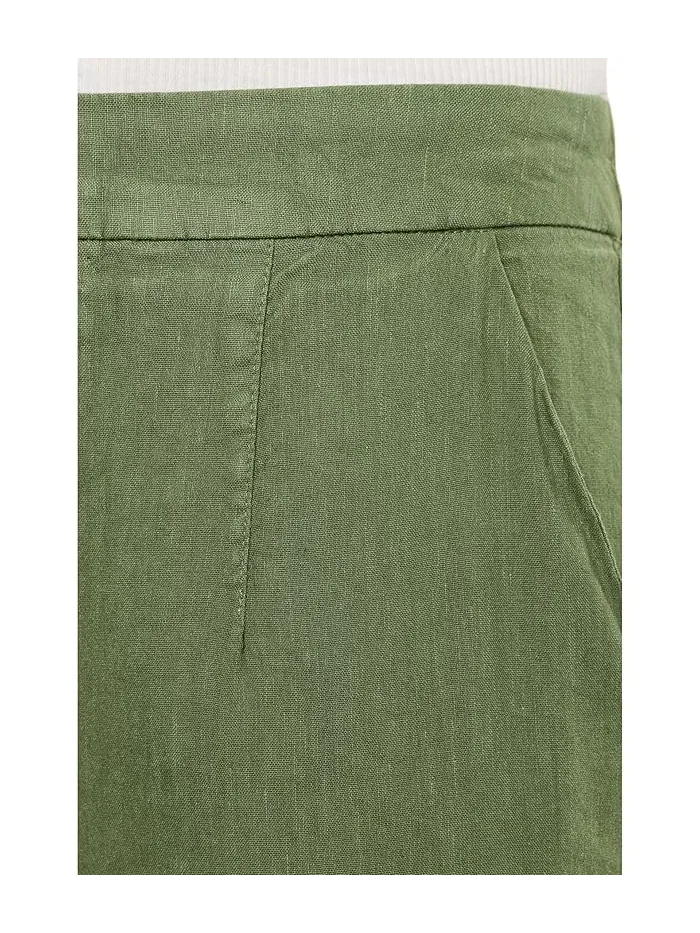Брюки высокие широкие Meg Linen KUT from the Kloth, Dill — изображение 5 из 5, зеленый