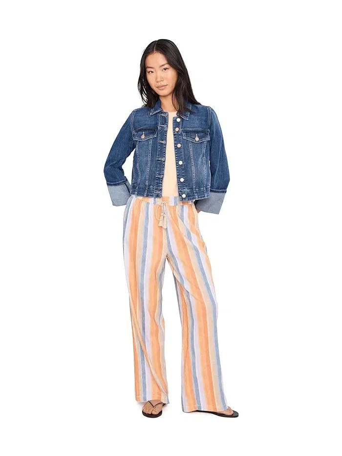 Брюки с принтом Mid-Rise Pull-on Drawstring Waistband Wide Leg Pant Liverpool Los Angeles — изображение 2 из 5, мульти