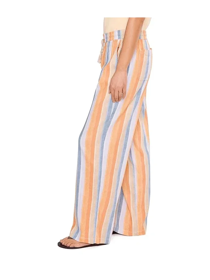 Брюки с принтом Mid-Rise Pull-on Drawstring Waistband Wide Leg Pant Liverpool Los Angeles — изображение 3 из 5, мульти