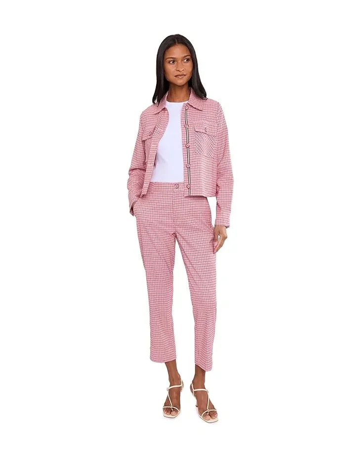 Брюки зауженные Kelsey Mid-Rise Crop Trouser Liverpool Los Angeles — изображение 2 из 5, красный