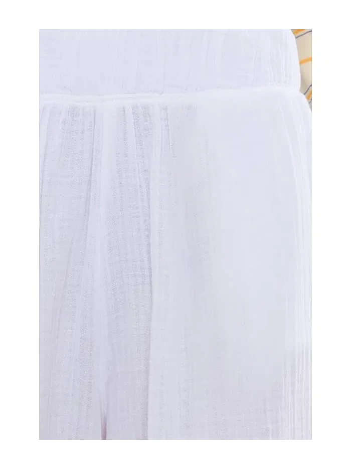 Брюки широкие Cloud Gauze Wide Leg Pants L.L.Bean — изображение 5 из 5, белый