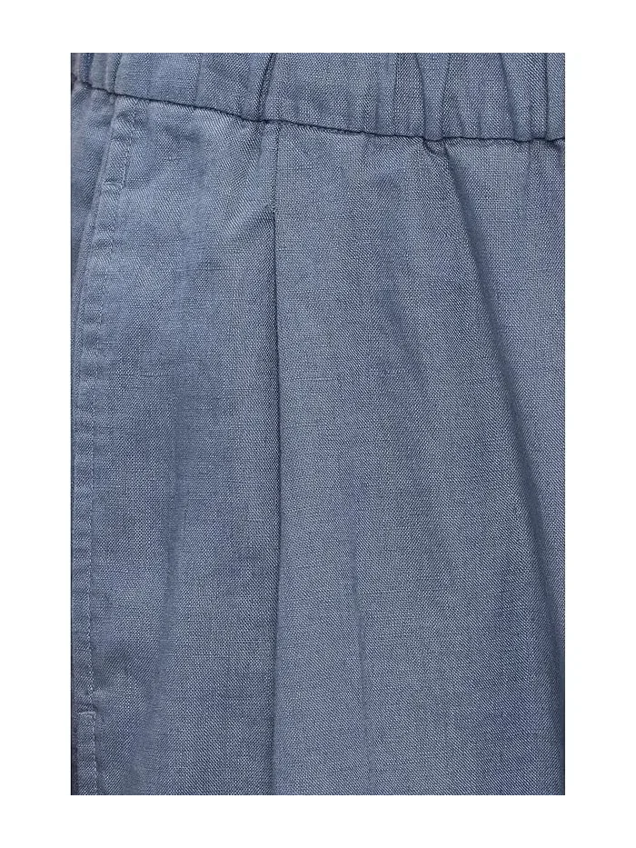 Штаны органические льняные модель Ankle Pleated Lantern Eileen Fisher — изображение 5 из 5, белый