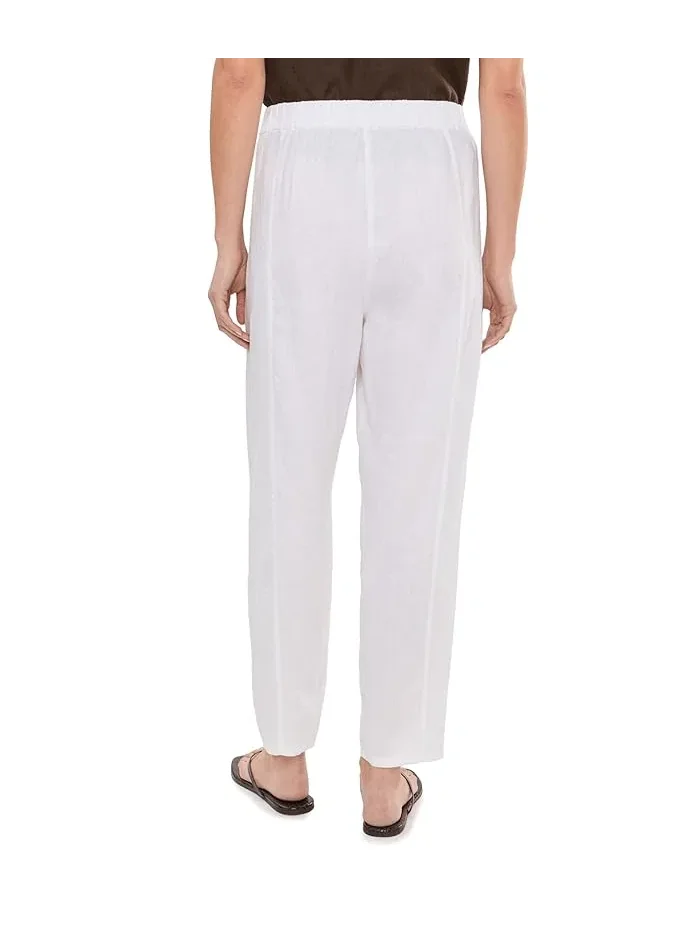 Брюки-фонарик Organic Linen Ankle Pleated Lantern Eileen Fisher — изображение 4 из 5, белый