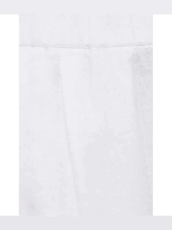 Брюки-фонарик Organic Linen Ankle Pleated Lantern Eileen Fisher — изображение 5 из 5, белый