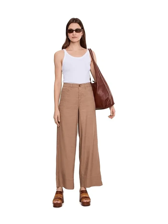Брюки широкие Five-Pocket Wide Leg Trouser Pants NYDJ — изображение 2 из 5, коричневый