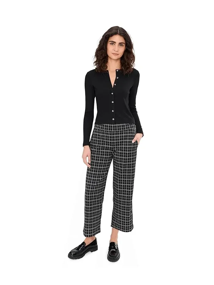 Брюки Liverpool Los Angeles Mabel Mid-Rise Pull-on Crop Stovepipe — изображение 2 из 5, черный/белый