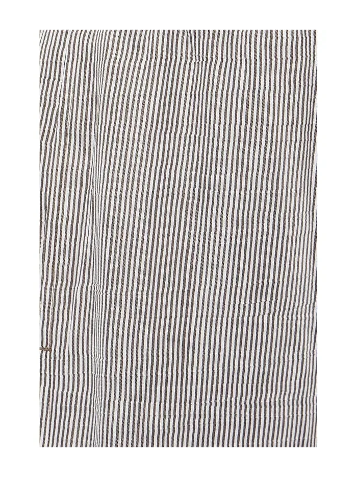 Брюки из органического льна с полосками модель Ankle Lantern Eileen Fisher — изображение 5 из 5, черный