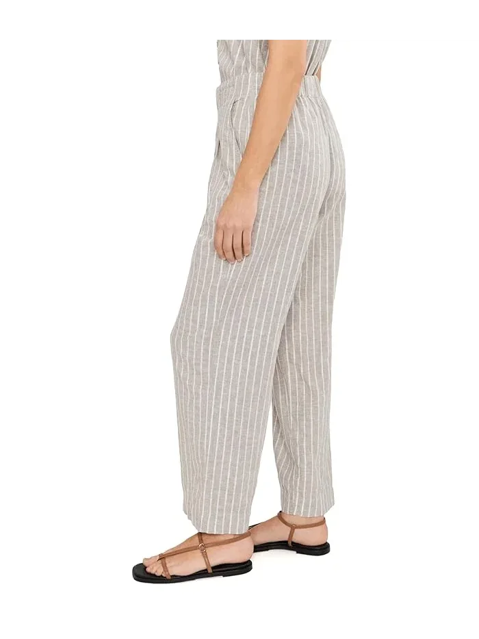Брюки широкие полосатые льняные Petite Lenox NIC+ZOE — изображение 3 из 5, мульти