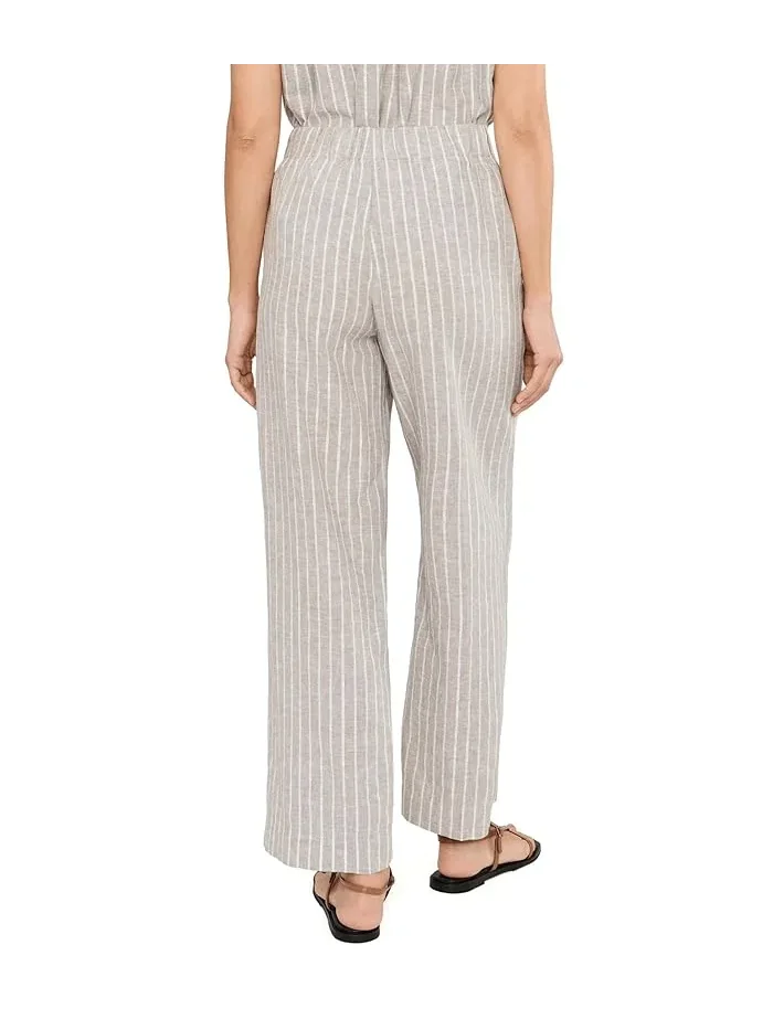 Брюки широкие полосатые льняные Petite Lenox NIC+ZOE — изображение 4 из 5, мульти