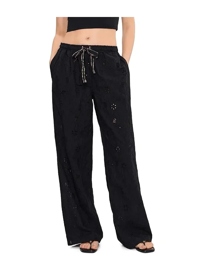 Штаны с вышивкой Day Drift Free People — изображение 1 из 5, черный