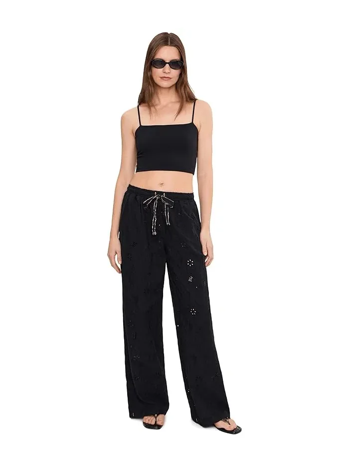 Штаны с вышивкой Day Drift Free People — изображение 2 из 5, черный