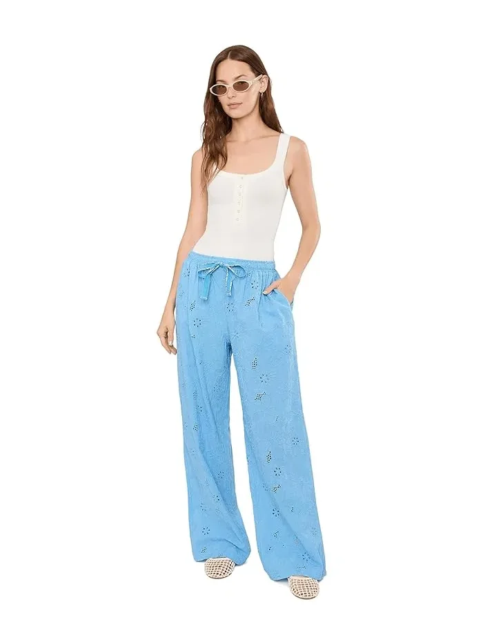 Штаны с цветочной вышивкой Day Drift Free People — изображение 2 из 5, синий