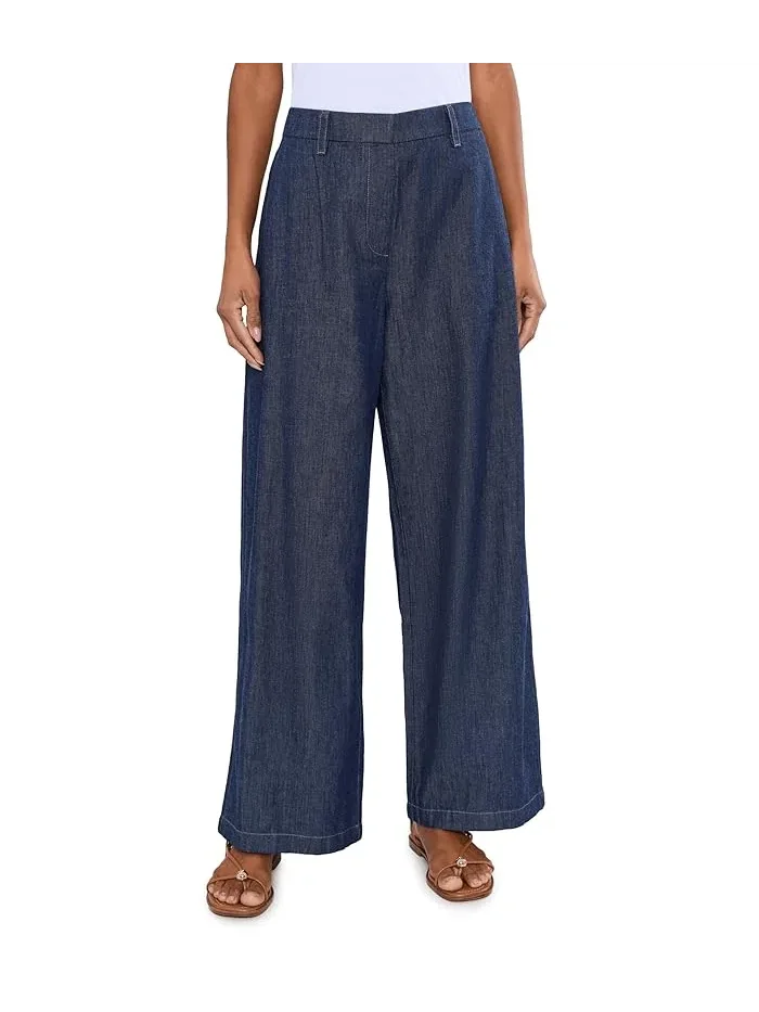 Брюки из органического хлопка High-Waisted Full Length Eileen Fisher — изображение 1 из 5, белый
