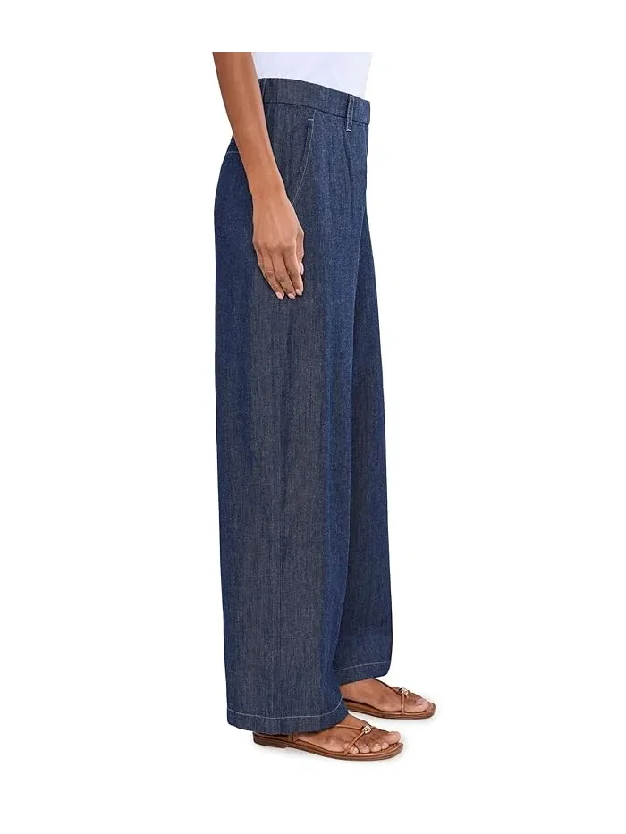 Брюки из органического хлопка High-Waisted Full Length Eileen Fisher — изображение 3 из 5, белый