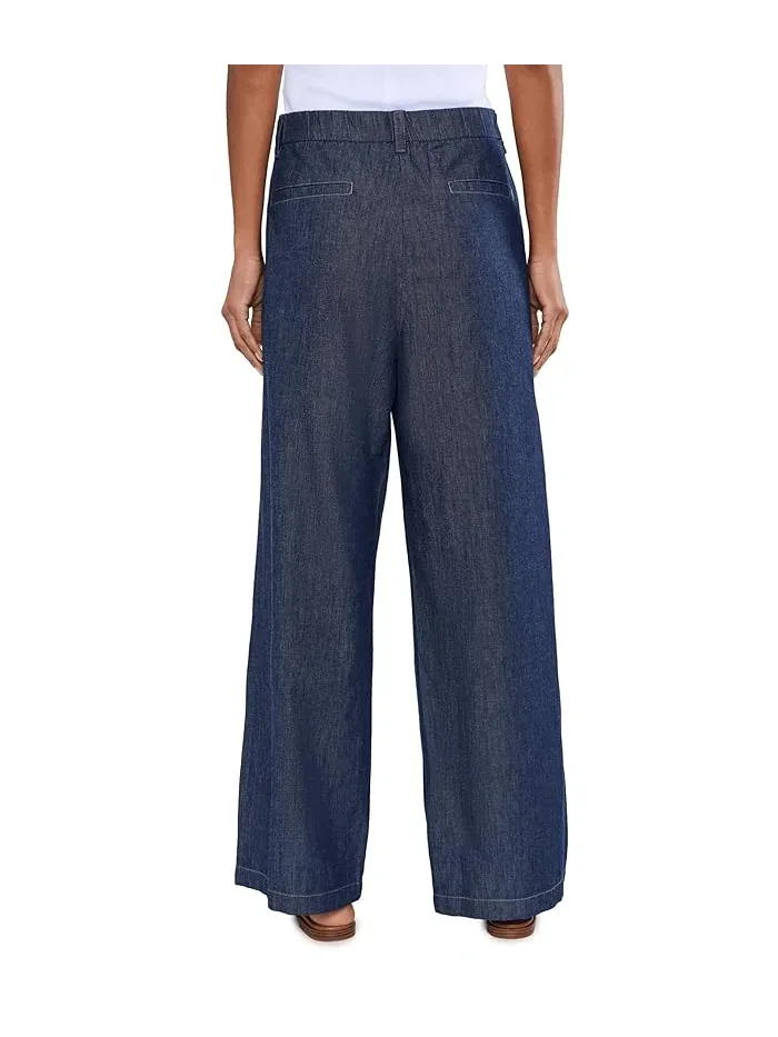 Брюки из органического хлопка High-Waisted Full Length Eileen Fisher — изображение 4 из 5, белый