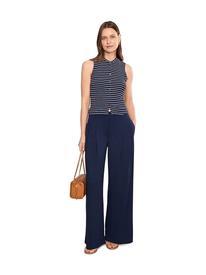 Брюки широкие плиссированные из джерси модель Pleated Stretch Jersey Wide-Leg Pants Lauren Ralph Lauren — изображение 2 из 5