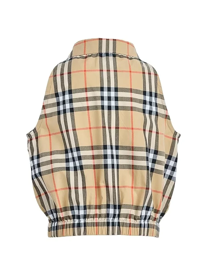 Топ Mabel Check Button Burberry Kids — изображение 2 из 3, песочный