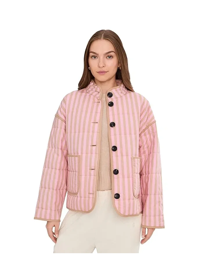 Куртка стеганая Box Quilted Jacket Avec Les Filles — оранжевый