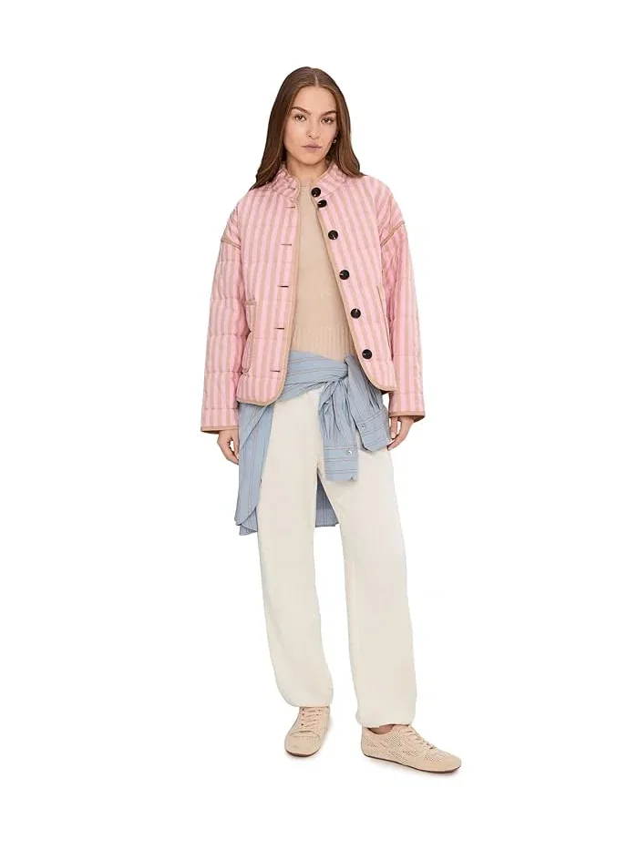 Куртка стеганая Box Quilted Jacket Avec Les Filles — изображение 2 из 5, розовый