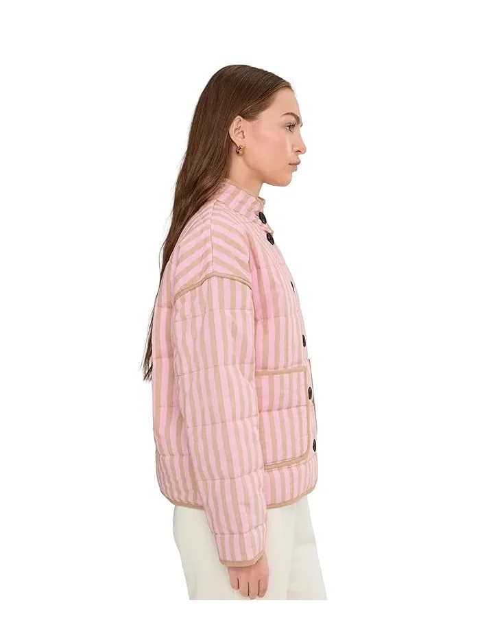 Куртка стеганая Box Quilted Jacket Avec Les Filles — изображение 3 из 5, розовый