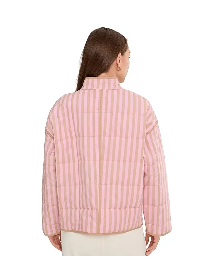 Куртка стеганая Box Quilted Jacket Avec Les Filles — изображение 4 из 5, розовый