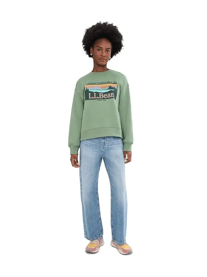 Свитшот с логотипом Essential L.L.Bean, Faded Sage Outdoor Tradition — изображение 2 из 5, зеленый
