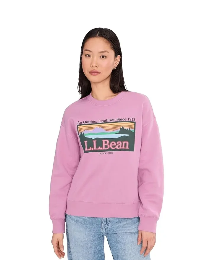 Свитшот с логотипом Essential Logo Crew L.L.Bean, Iced Orchid Outdoor Tradition