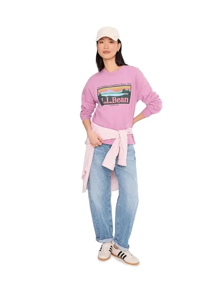 Свитшот с логотипом Essential Logo Crew L.L.Bean, Iced Orchid Outdoor Tradition — изображение 2 из 5, орхидея
