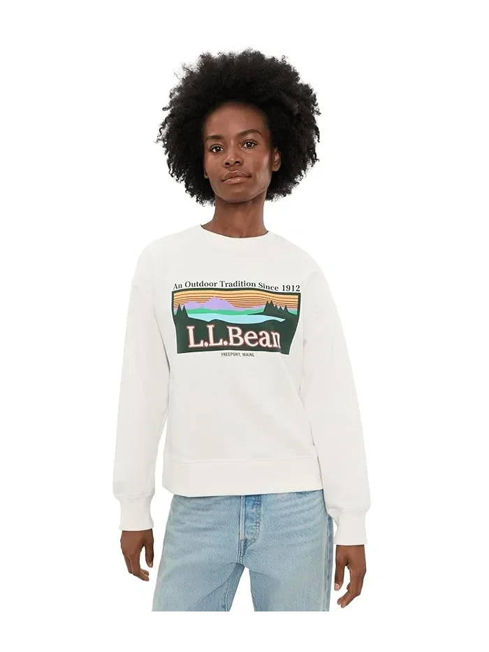 Свитшот с логотипом свободный крой Essential Logo Crew L.L.Bean