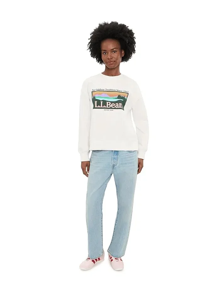 Свитшот с логотипом свободный крой Essential Logo Crew L.L.Bean — изображение 2 из 5