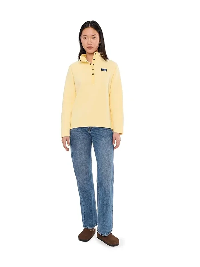 Свитшот с четверть-застежкой Lakewashed Double-Knit 1/4 Snap L.L.Bean — изображение 2 из 5, светлый желтый