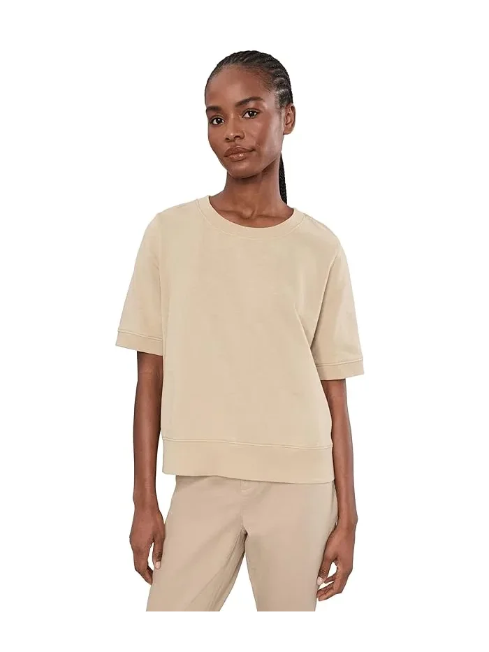 Свитшот с круглым вырезом короткий рукав Garment Dyed Terry Eileen Fisher — изображение 1 из 5, чернильный