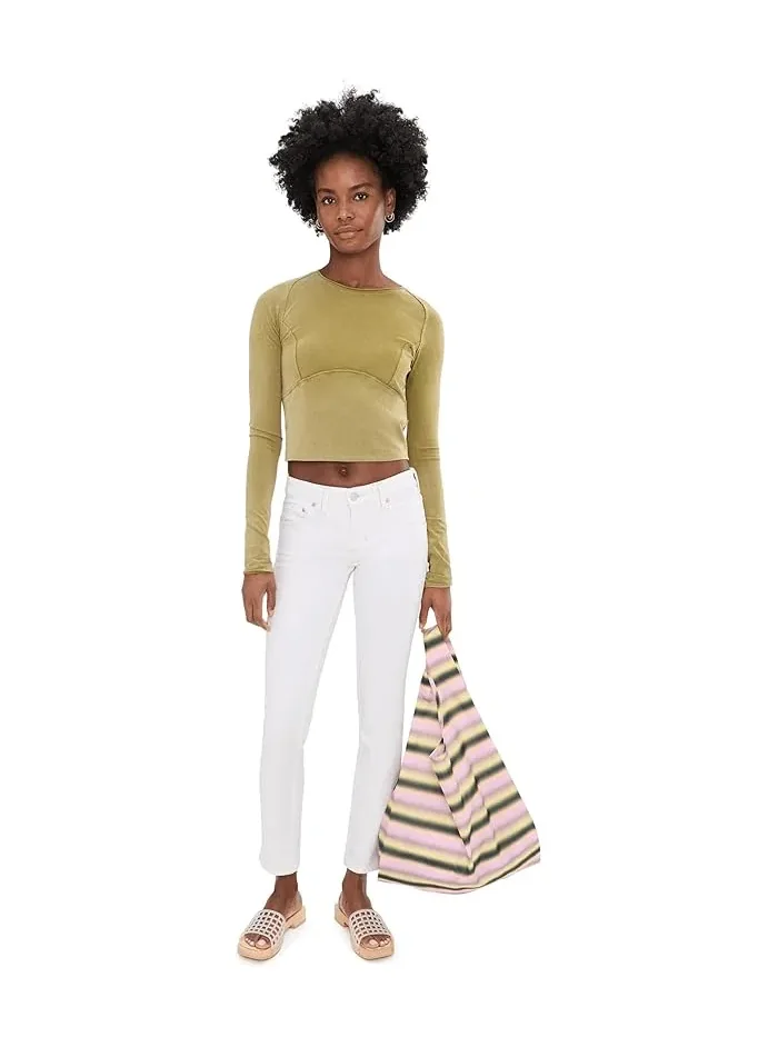 Джинсы slim straight Oracle Free People — изображение 2 из 5, васаби