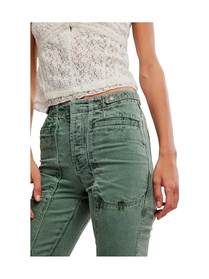 Джинсы буткат Venus Free People — изображение 5 из 5, лесной зеленый