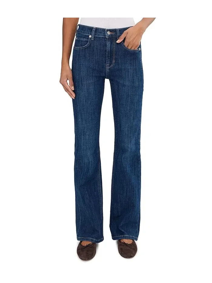 Джинсы высокие прямые Double Knot Free People, Aegean — изображение 1 из 5, эгейский