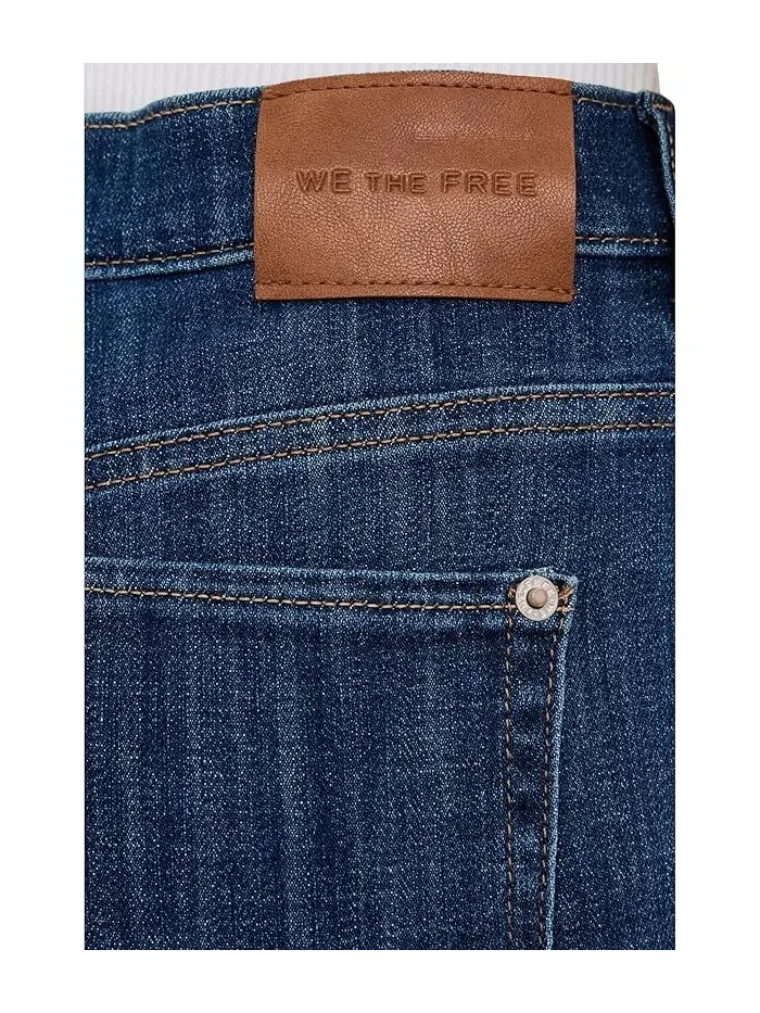 Джинсы высокие прямые Double Knot Free People, Aegean — изображение 5 из 5, эгейский