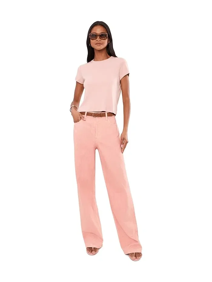 Джинсы прямого кроя Billie Relaxed Straight AG Jeans — изображение 2 из 5, розовый