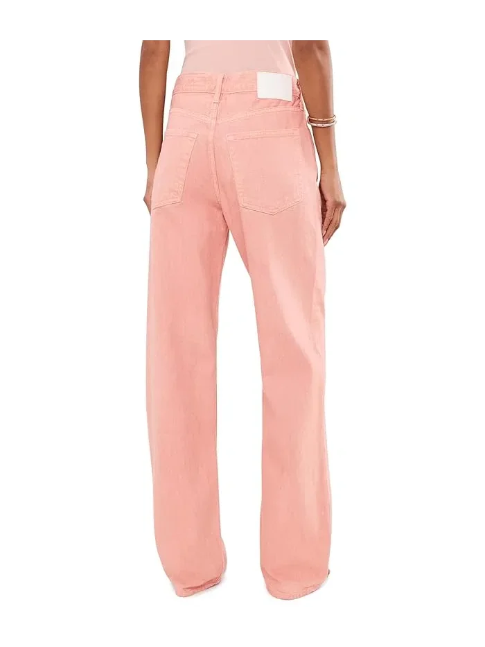 Джинсы прямого кроя Billie Relaxed Straight AG Jeans — изображение 4 из 5, розовый
