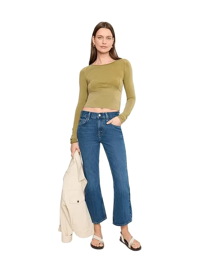 Джинсы кроп расклешенные Elowen Free People — изображение 2 из 5, слоновая кость