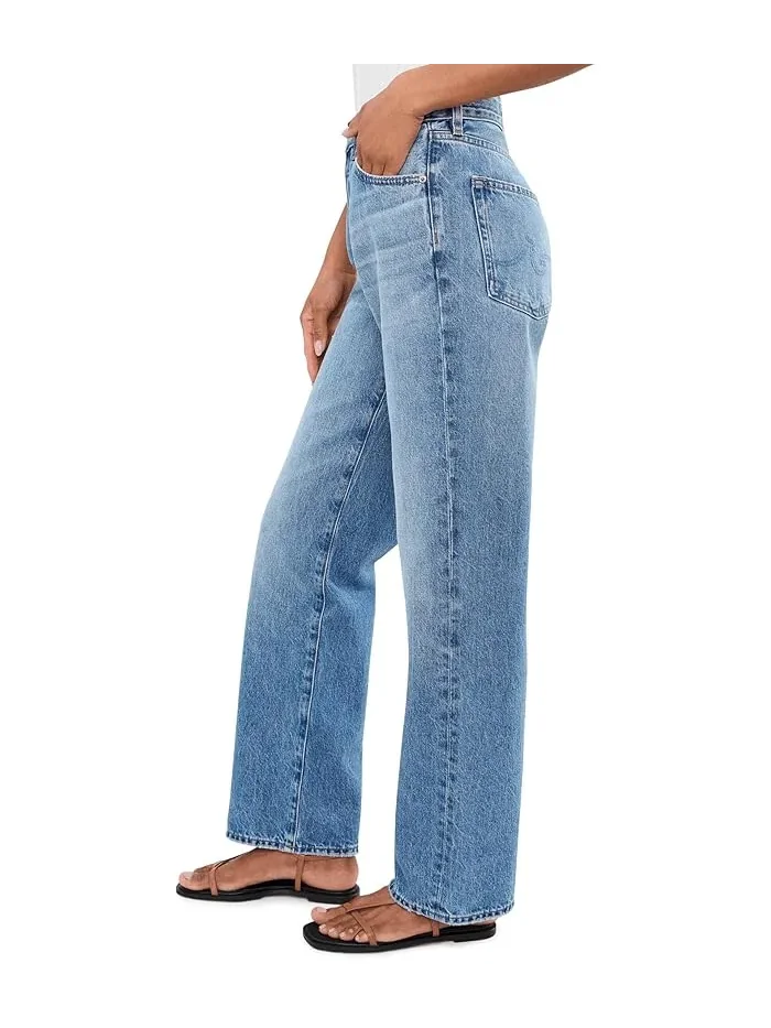 Джинсы прямые узкие Sydney Mid-Rise Stovepipe AG Jeans — изображение 3 из 5, бежевый