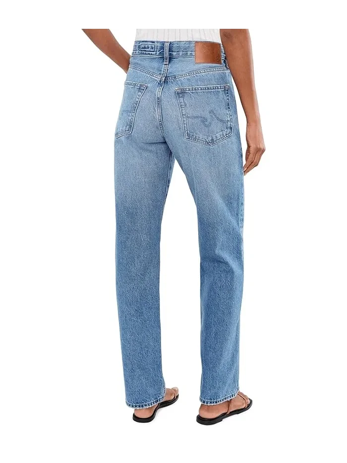 Джинсы прямые узкие Sydney Mid-Rise Stovepipe AG Jeans — изображение 4 из 5, бежевый