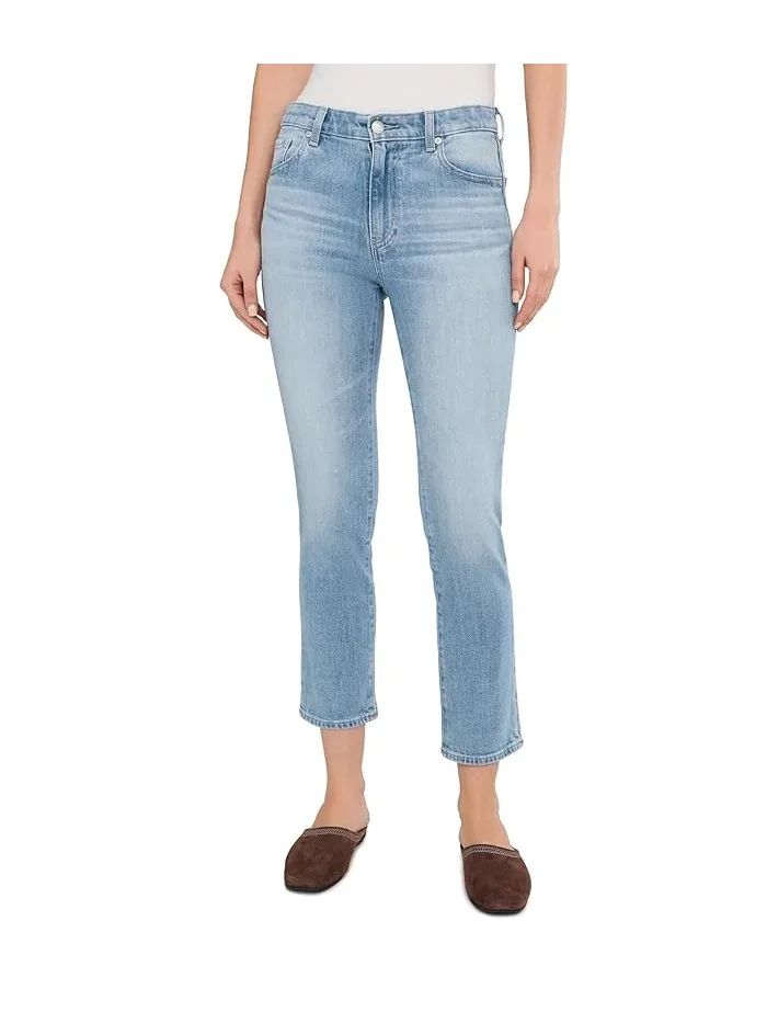 Джинсы Mari Mid-Rise Slim Straight Crop AG Jeans, Cruiser — изображение 1 из 5, коричневый
