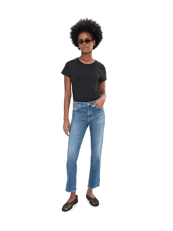 Джинсы Mari Mid-Rise Slim Straight Crop AG Jeans, 15 Years Prague — изображение 2 из 5, мульти
