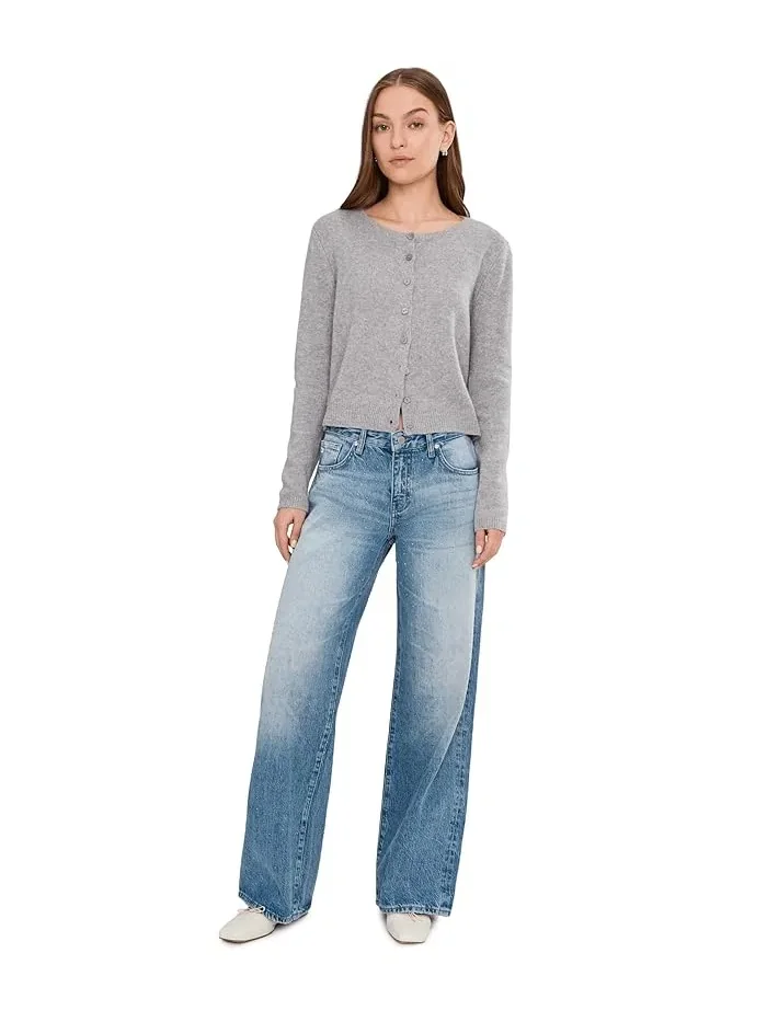 Джинсы с низкой посадкой Adria Low Rise Baggy Wide Leg AG Jeans, Stockholm Snowdrift — изображение 2 из 5, белый