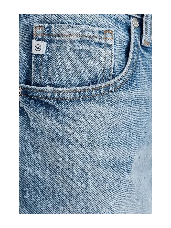 Джинсы с низкой посадкой Adria Low Rise Baggy Wide Leg AG Jeans, Stockholm Snowdrift — изображение 5 из 5, белый