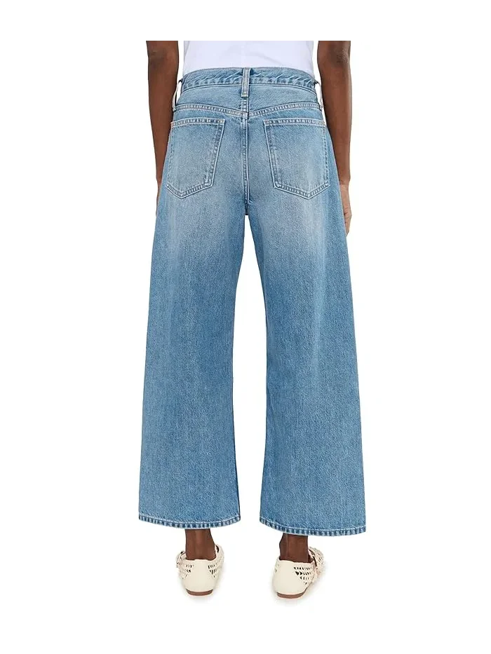 Джинсы свободного кроя с вышивкой Embroidered Low Slung Baggy Crop Madewell — изображение 4 из 5, шампиньон