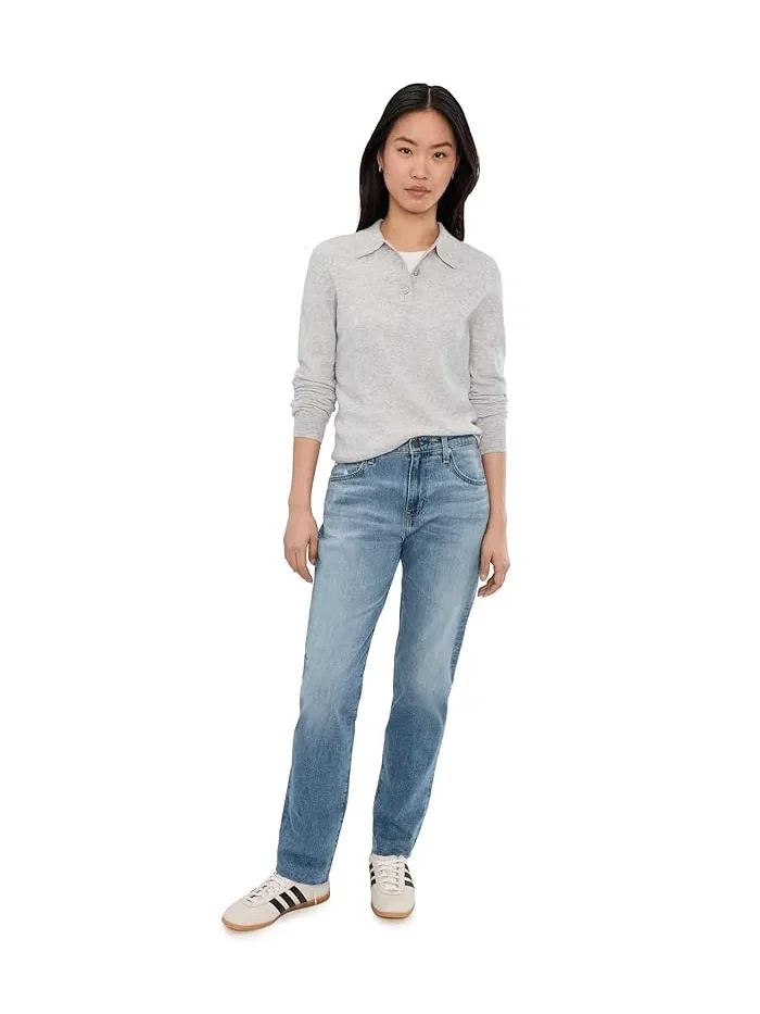 Джинсы расслабленного кроя The Boyfriend Mid-Rise Relaxed Fit AG Jeans — изображение 2 из 5, коричневый