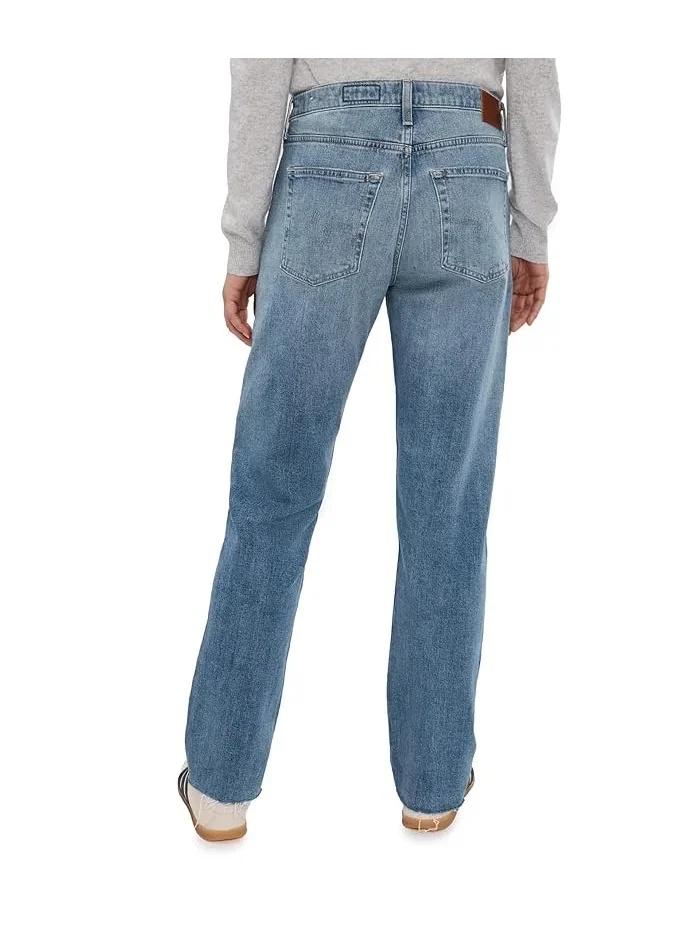 Джинсы расслабленного кроя The Boyfriend Mid-Rise Relaxed Fit AG Jeans — изображение 4 из 5, коричневый